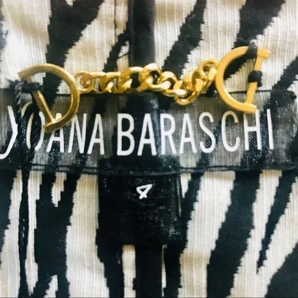 New Yoana Baraschi Jacket Drape Front Long Sleeves Zebra Size 4 - Picture 3 of 11